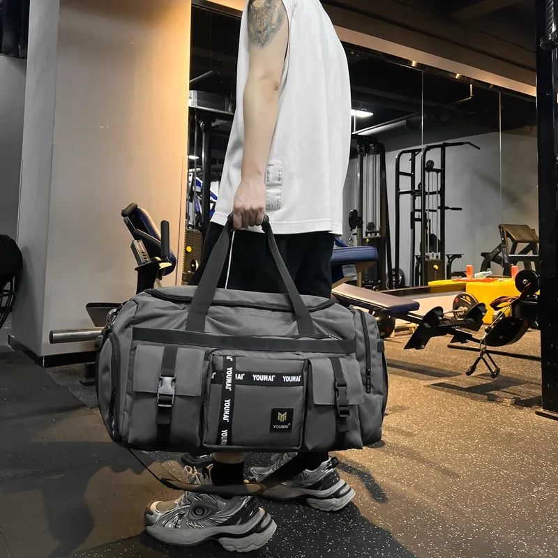 Deli Bear Oxford Gym Bag Large Size Unisex Multicolor-11