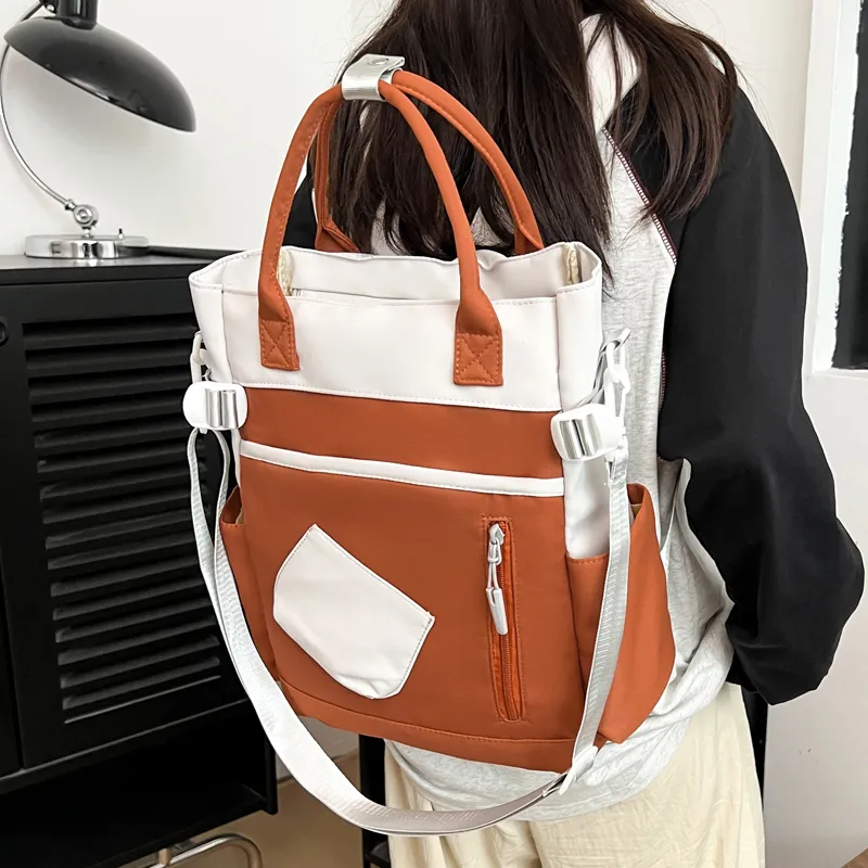 Deli Bear Canvas Backpack Unisex Green/Blue/Orange/Khaki/Black/Purple-3