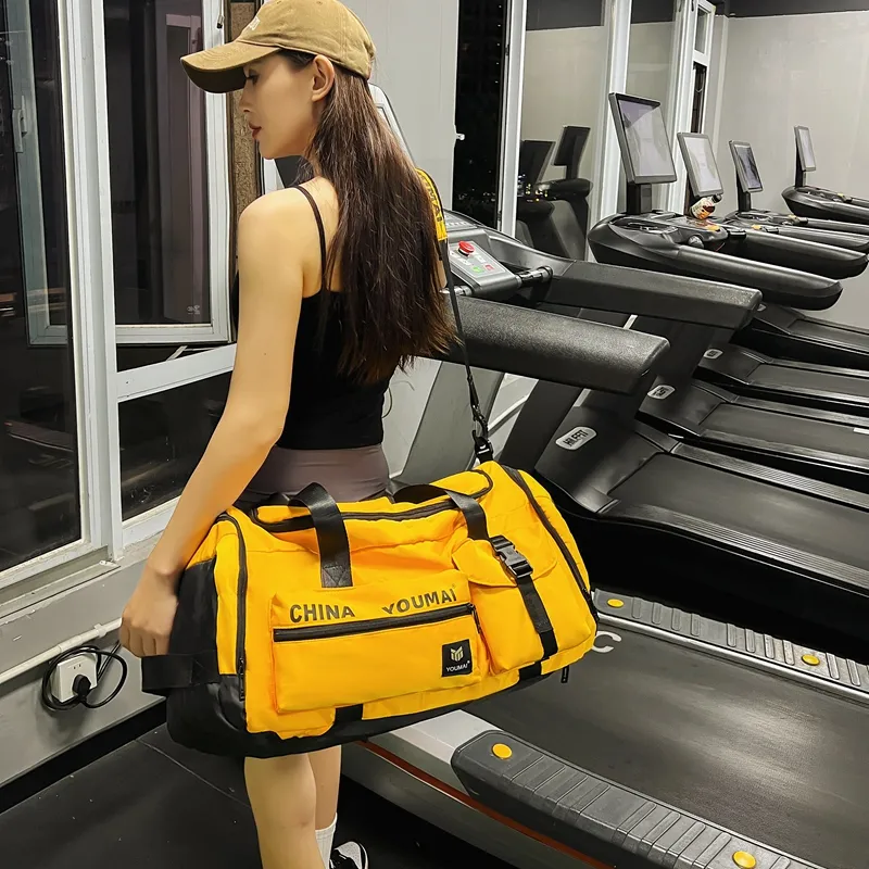 Deli Bear Nylon Gym Bag Unisex Black/Pink/Khaki/Red/Yellow/Army Green/Blue-21