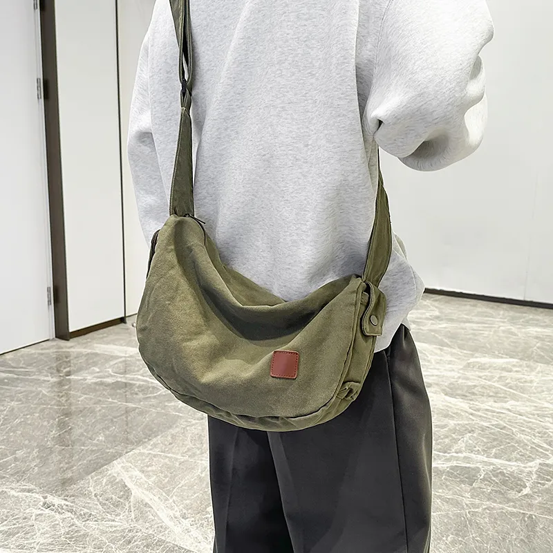 OUZIHUANG Canvas Bag Shoulder Bags Unisex Multicolor-8