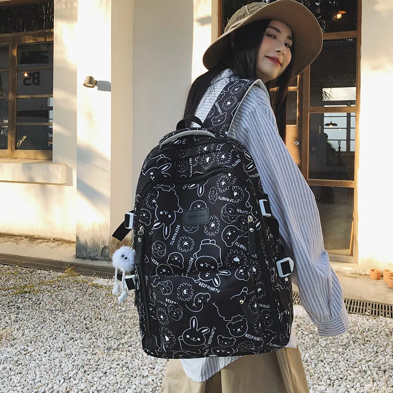Tong Tong Rabbit Nylon Backpack Women's Multicolor-3