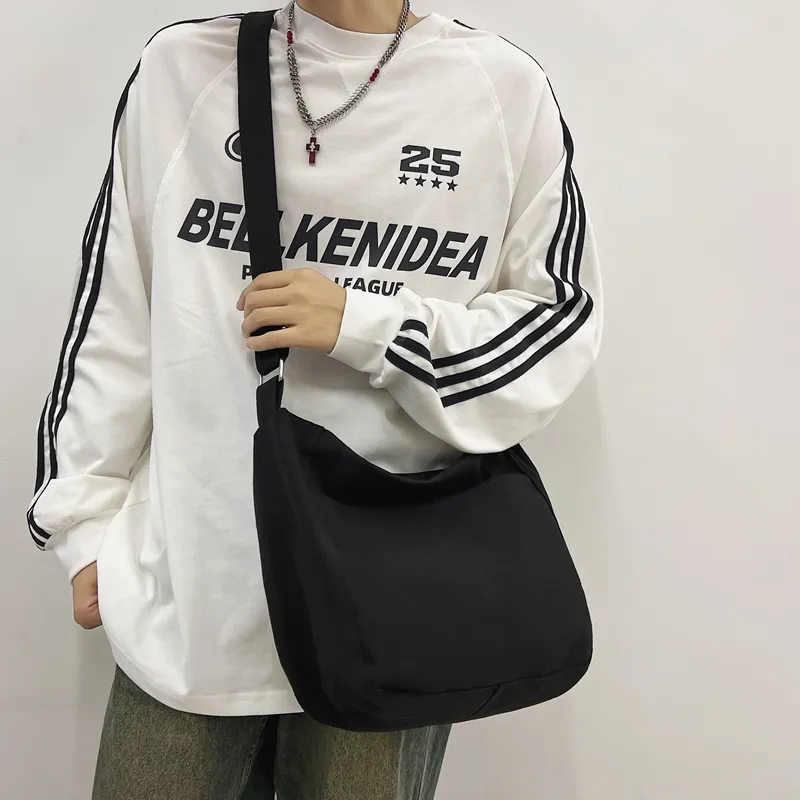 Deli Bear Canvas Shoulder Bag Tote Bag Shopping Bag Regular Unisex Black/White/Green/Brown-6
