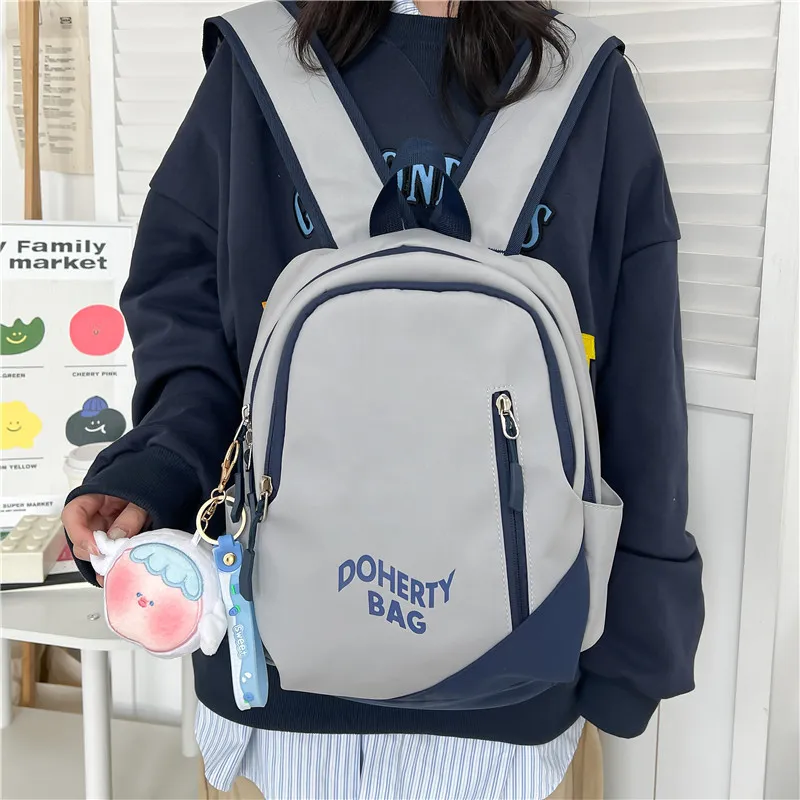 Deli Bear Nylon Backpack Regular Women's Pink/Black/Red White/Gray White/Gray Blue-30
