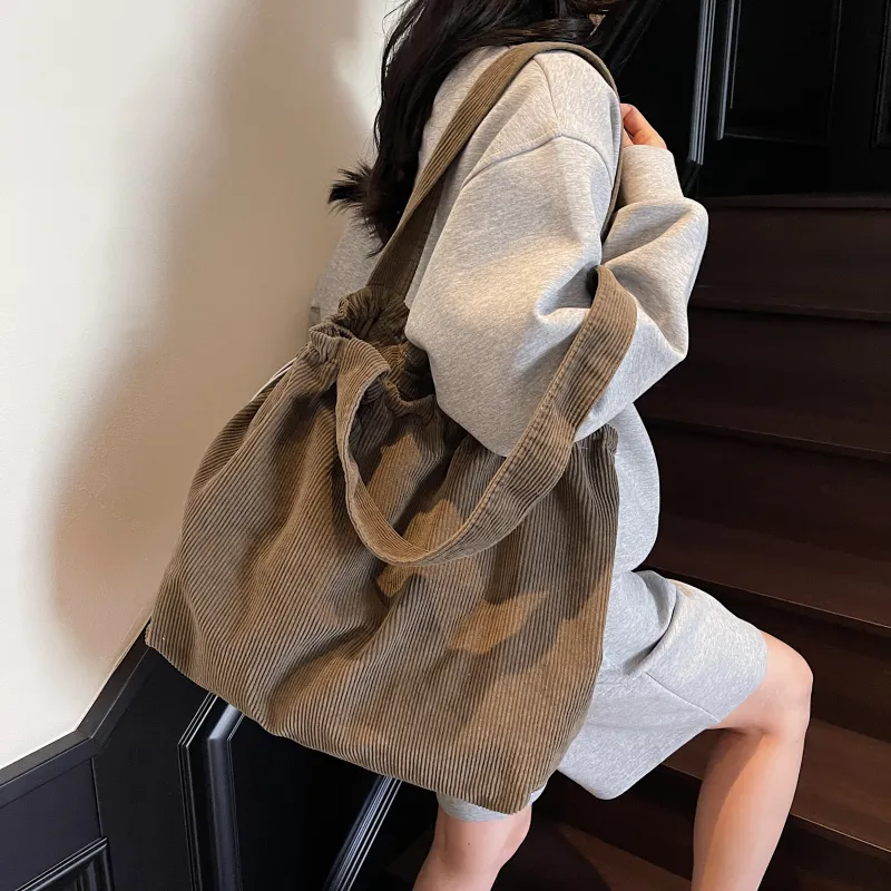 OUZIHUANG Corduroy Tote Bag Shoulder Bag Women's Multicolor-18