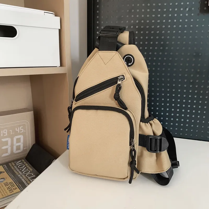 Deli Bear Nylon Crossbody Bags Sling Bags Regular Unisex Black/White/Khaki/Blue-9