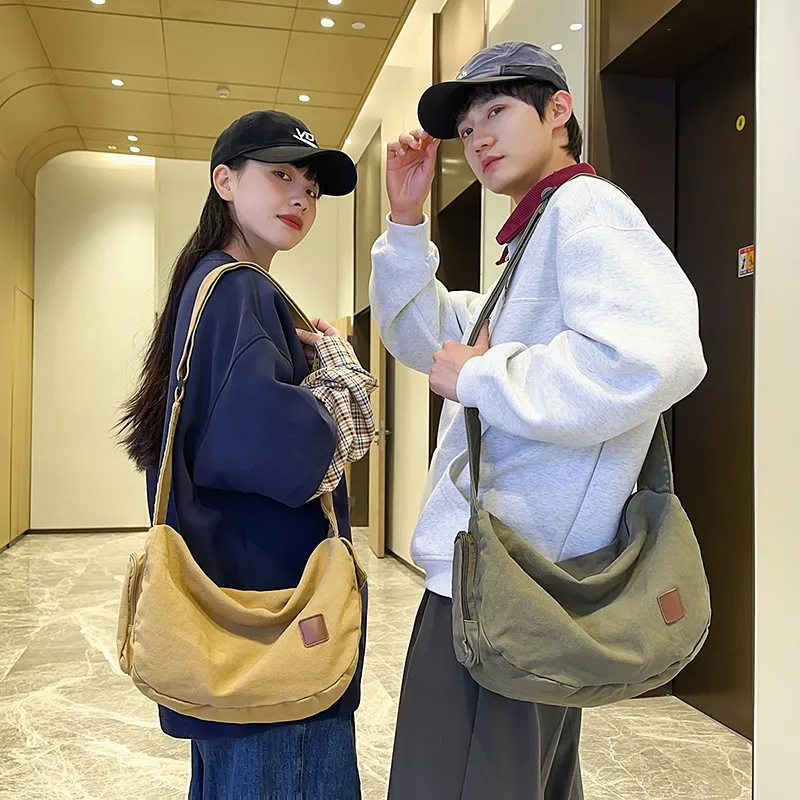 OUZIHUANG Canvas Bag Shoulder Bags Unisex Multicolor-11
