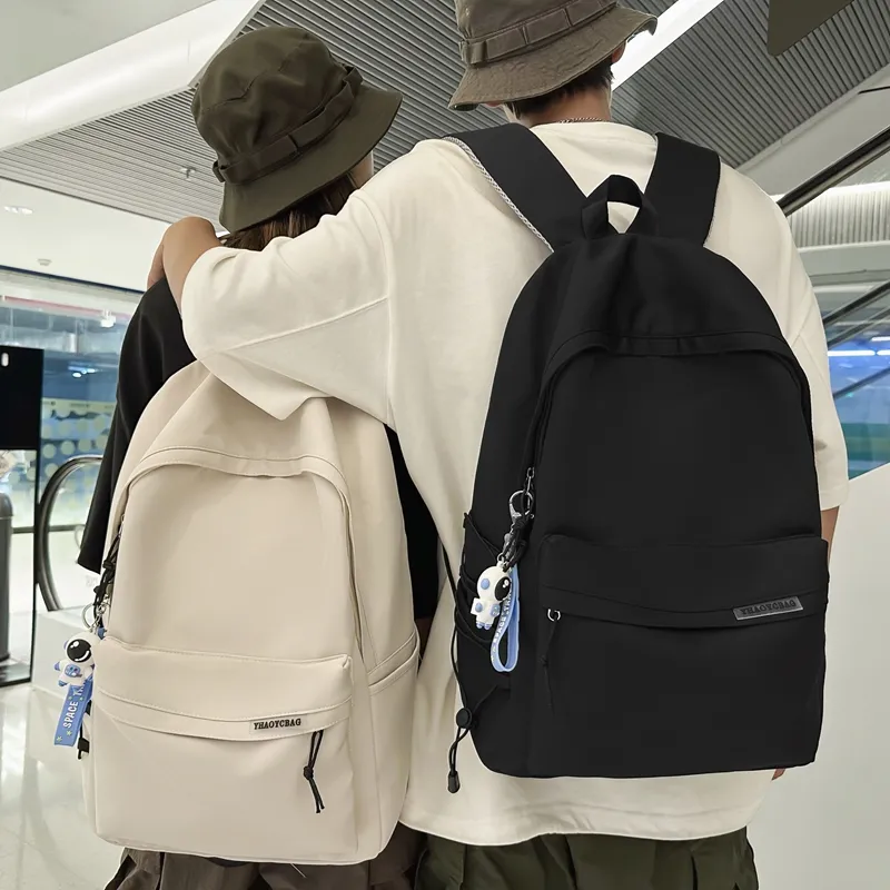 Deli Bear Nylon Backpack Large Size White/Black-6