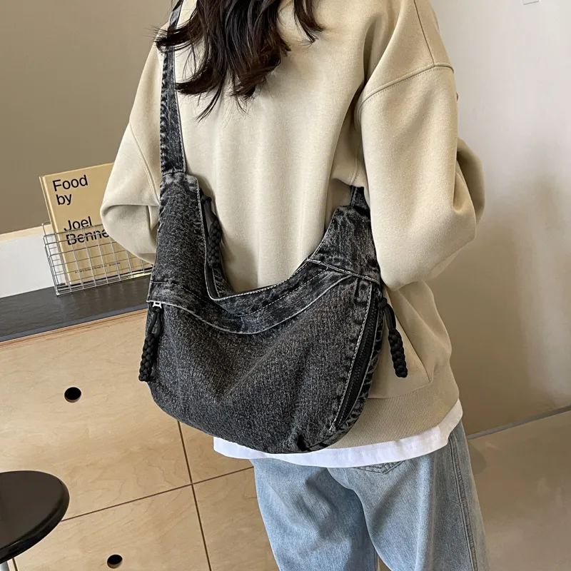 OUZIHUANG Denim Shoulder Bag, Crossbody Bag Women's Multicolor-22