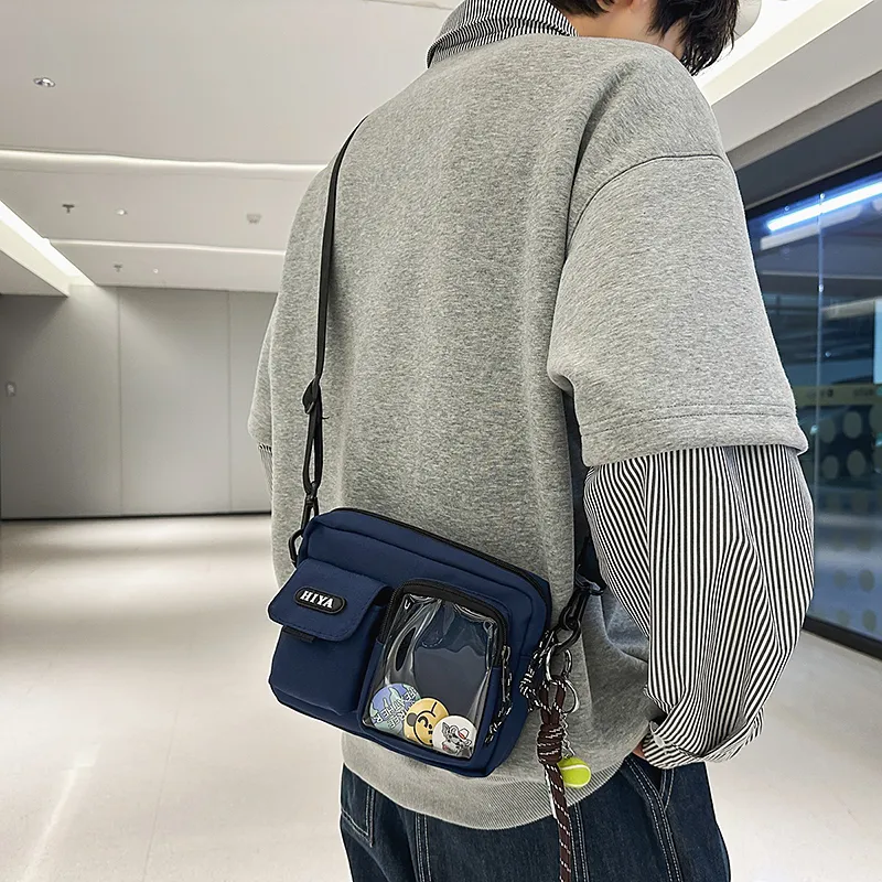OUZIHUANG Nylon Shoulder Bag Unisex Multicolor-15