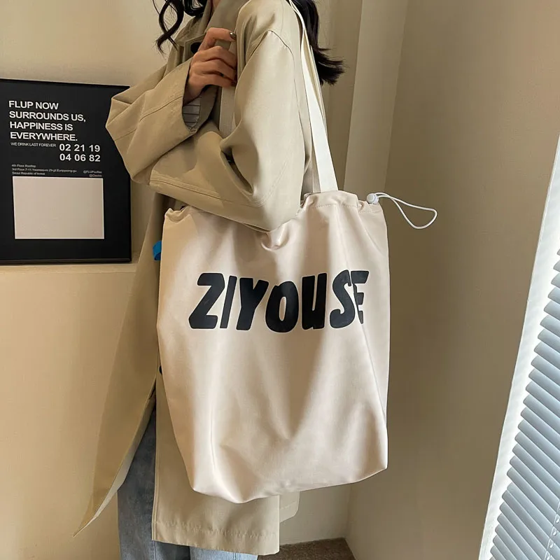 OUZIHUANG Canvas Bucket Bag Handbag Shoulder Bag Regular Women's Yellow/Ecru/Black/Khaki-11
