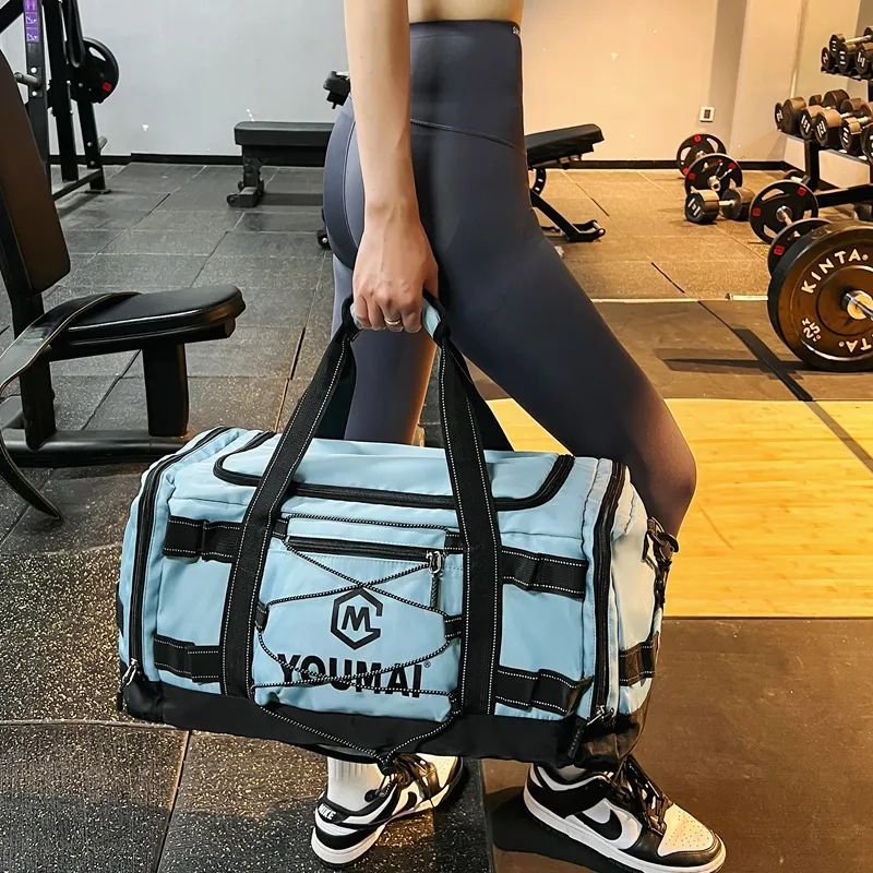 Deli Bear Nylon Fabric Gym Bag Unisex Black \ Pink \ Khaki \ Blue \ Yellow \ White \ Turquoise-16