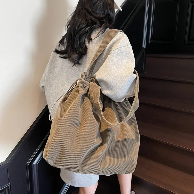 OUZIHUANG Corduroy Tote Bag Shoulder Bag Women's Multicolor-16