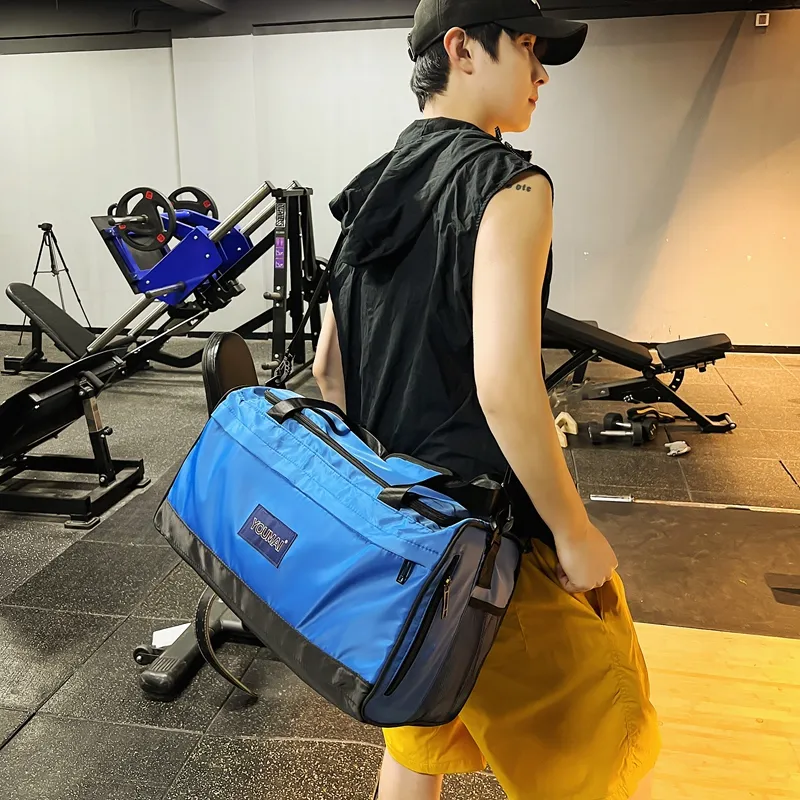 Deli Bear Nylon Gym Bag Unisex Black/Pink/Red/Khaki/Blue/Army Green/Gray-21