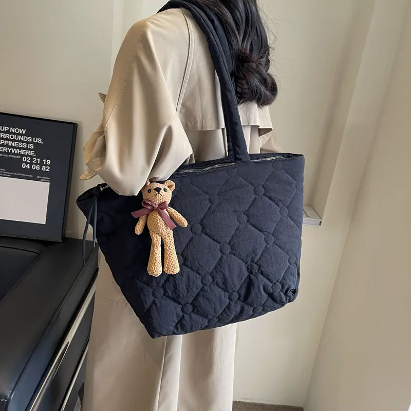 OUZIHUANG Canvas Tote Bag, Shopping Bag, Shoulder Bag Women's Coffee/Khaki/Ecru/Black-25