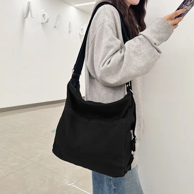 OUZIHUANG Denim Crossbody Bag, Shoulder Bag Regular Unisex Black/Light Blue/Dark Blue/Vintage Blue-5