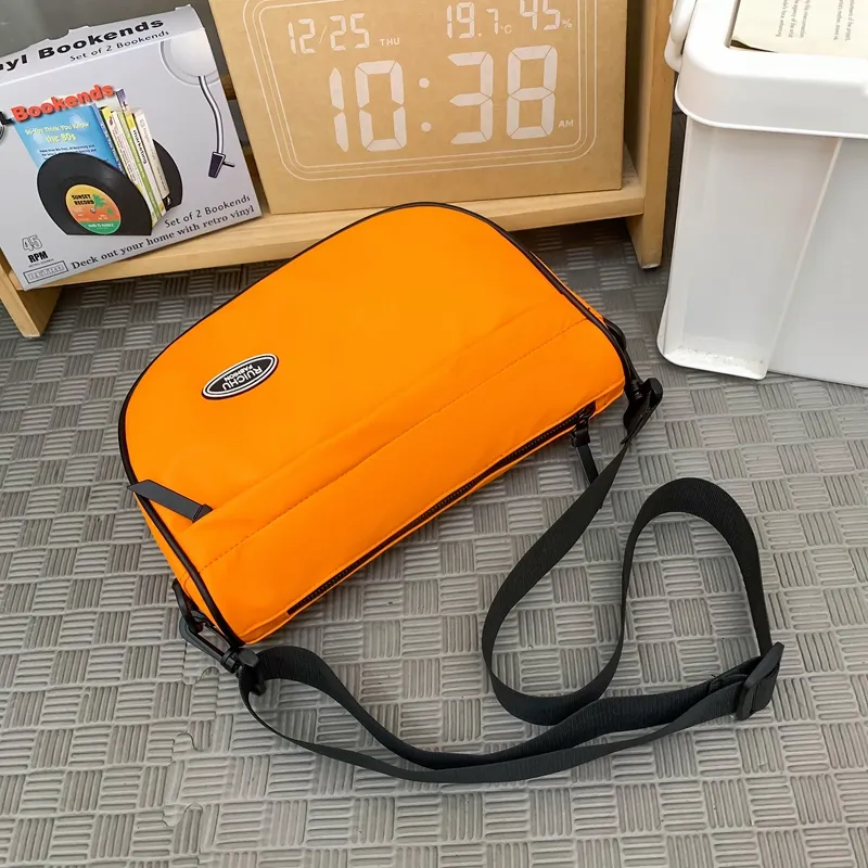 OUZIHUANG Nylon Fabric Crossbody Bag Unisex Black/White/Khaki/Green/Orange-15