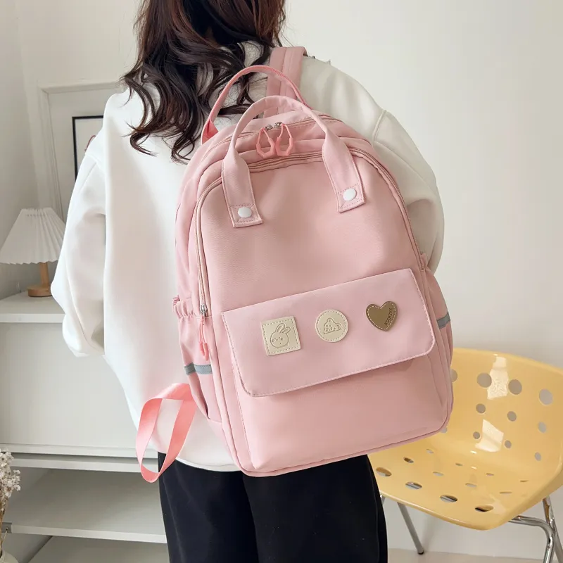OUZIHUANG Nylon Backpack Women's Blue/Black/Pink/Purple/Green-11