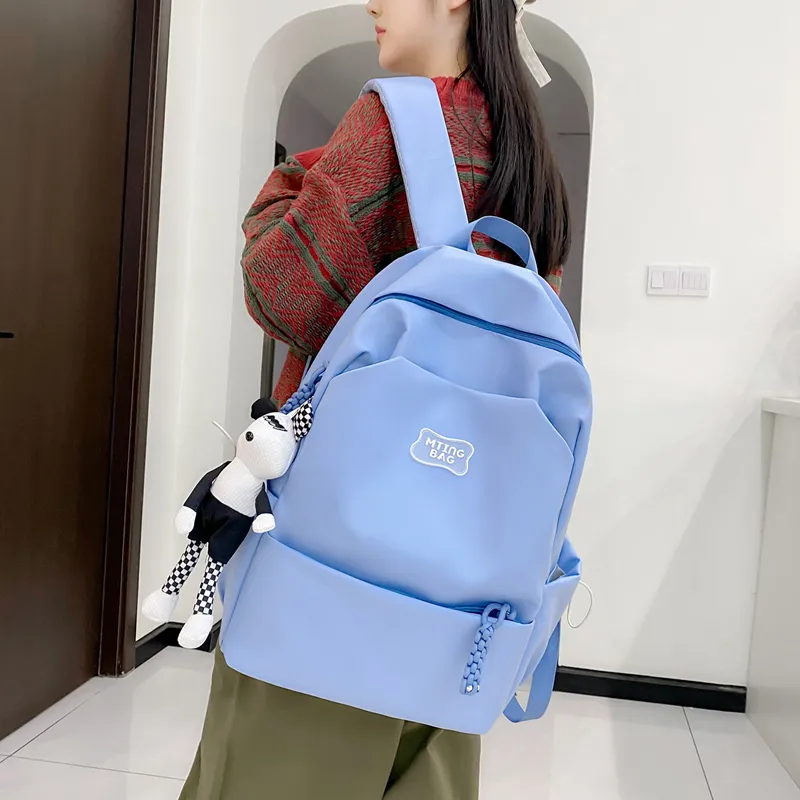 Deli Bear Nylon Backpack Regular Unisex White/Pink Blue/Black Yellow Green-17