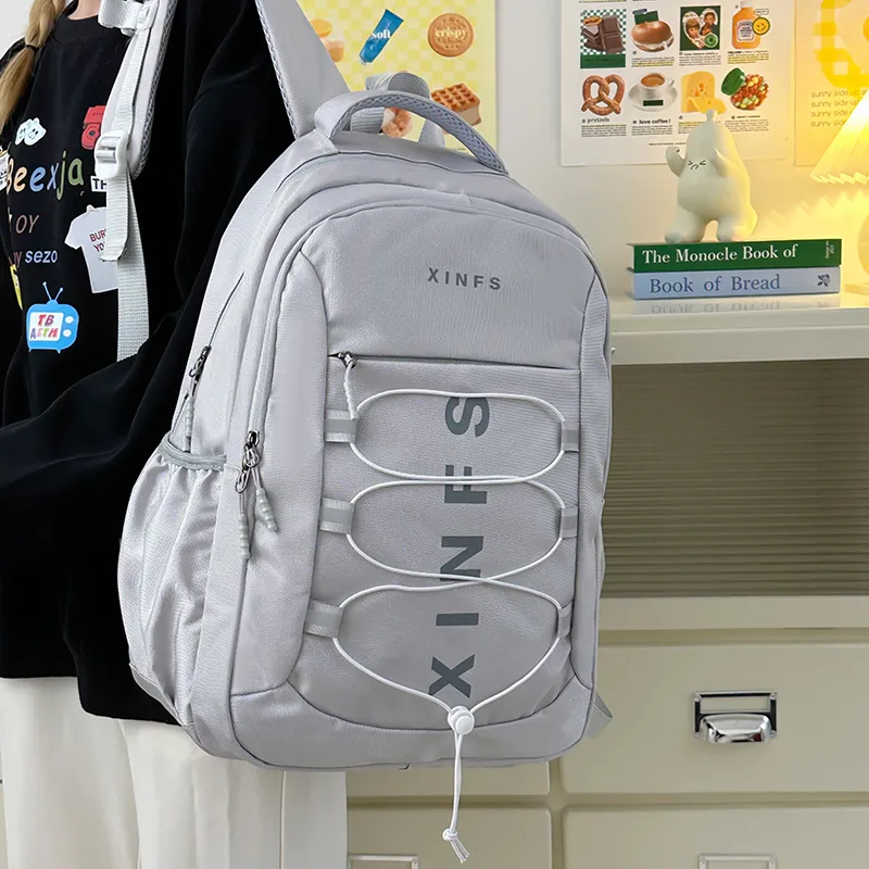 Tong Tong Rabbit Nylon Backpack Unisex Gray/Black-4