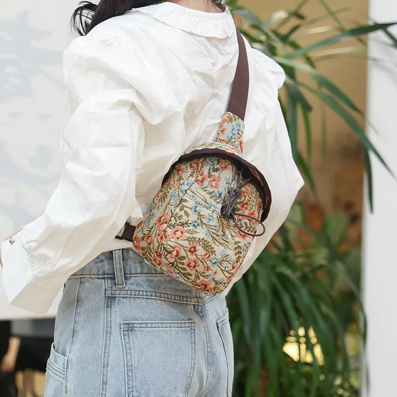 Deli Bear Nylon Shoulder Bag Crossbody Bag Sling Bag Women's Red\Blue-3