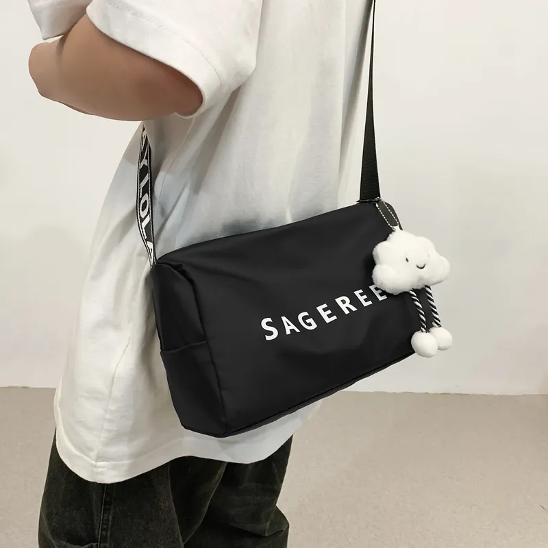 OUZIHUANG Nylon Shoulder Bag Unisex Multicolor-4