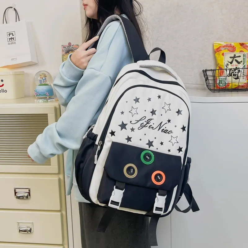 Tong Tong Rabbit Nylon Backpack Regular Women's Pink/Black/Blue/Khaki/Red-8