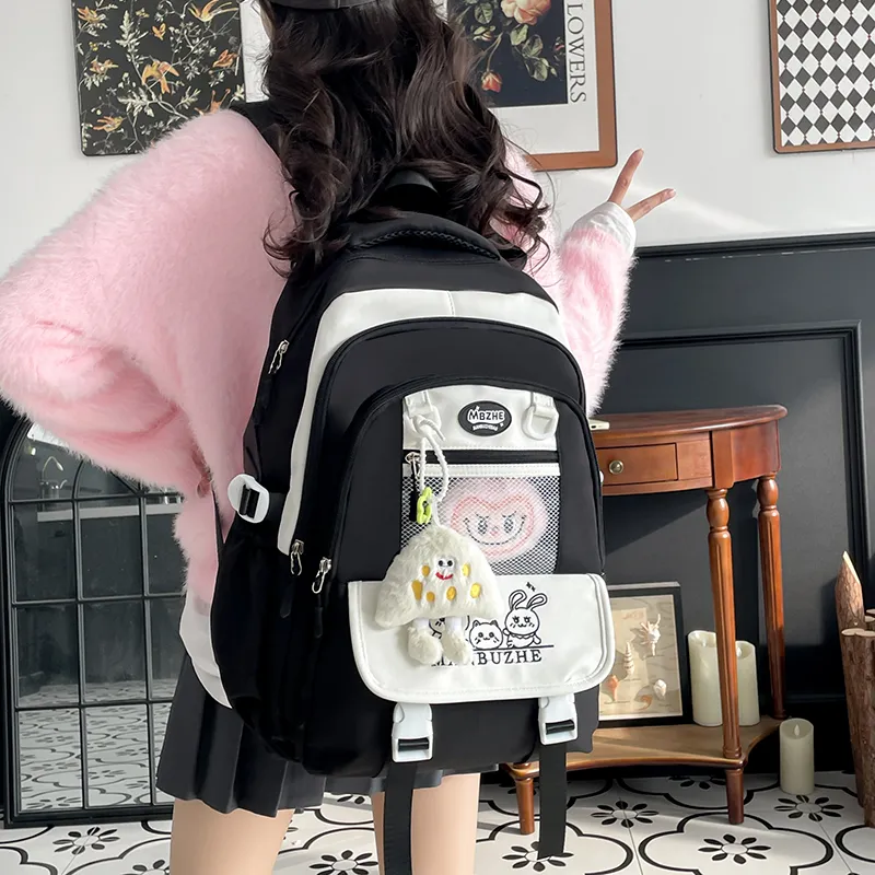 Tong Tong Rabbit Canvas Backpack Unisex Multicolor-2