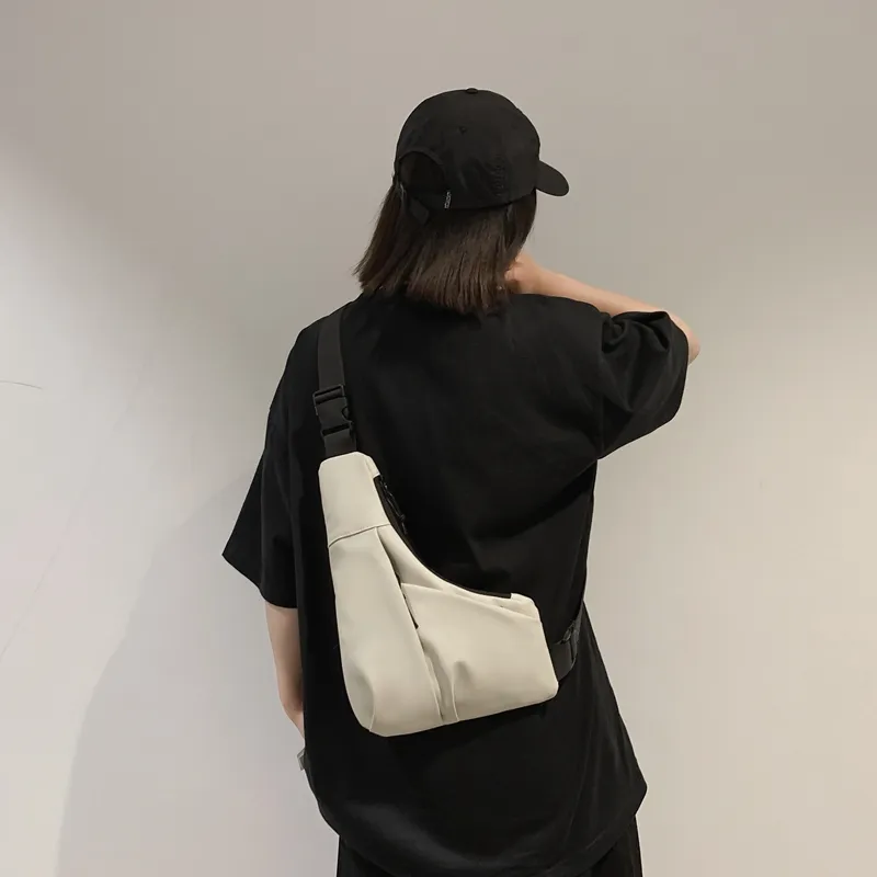 OUZIHUANG Oxford Cell Phone Fanny Pack Sling Bag Shoulder Bag Crossbody Bag Regular Unisex Black/White-3