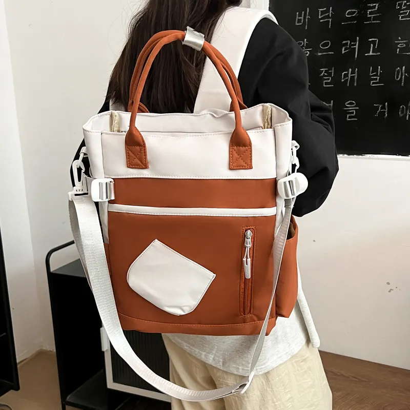 Deli Bear Canvas Backpack Unisex Green/Blue/Orange/Khaki/Black/Purple-1