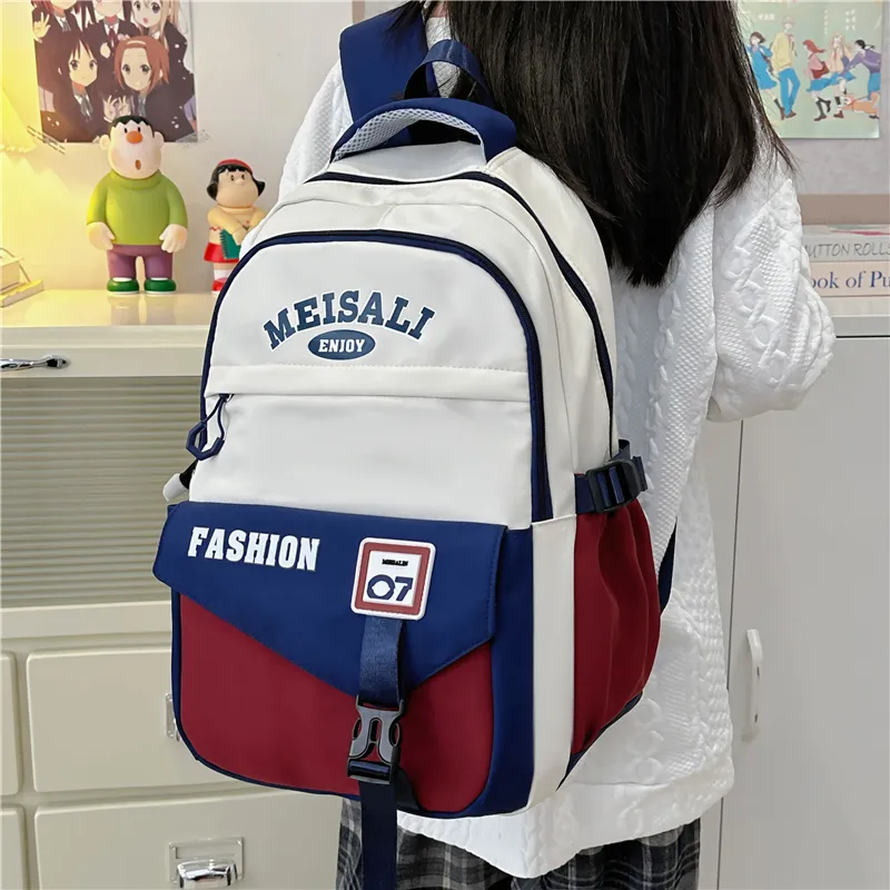 Tong Tong Rabbit Nylon Backpack Unisex Khaki \ Blue & Red \ Yellow Brown \ White & Green \ Black-9