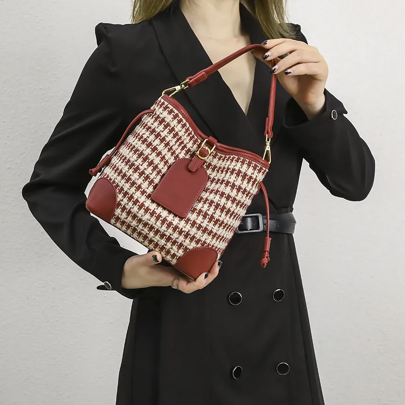 OUZIHUANG Artificial Leather Crossbody One Shoulder Handbag Women's Red-5
