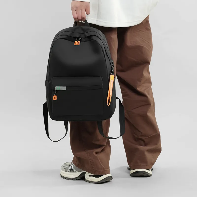 OUZIHUANG Oxford Backpack Unisex Black/Gray-4