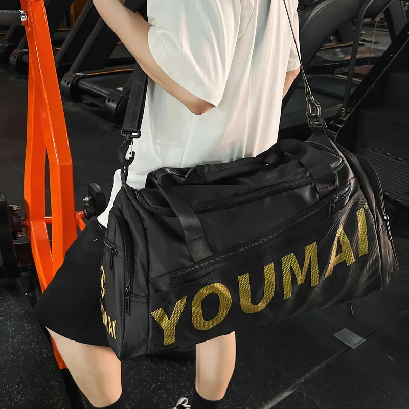 Deli Bear Nylon Gym Bag Large Size Unisex Black/Pink/Khaki/Purple/Army Green-3