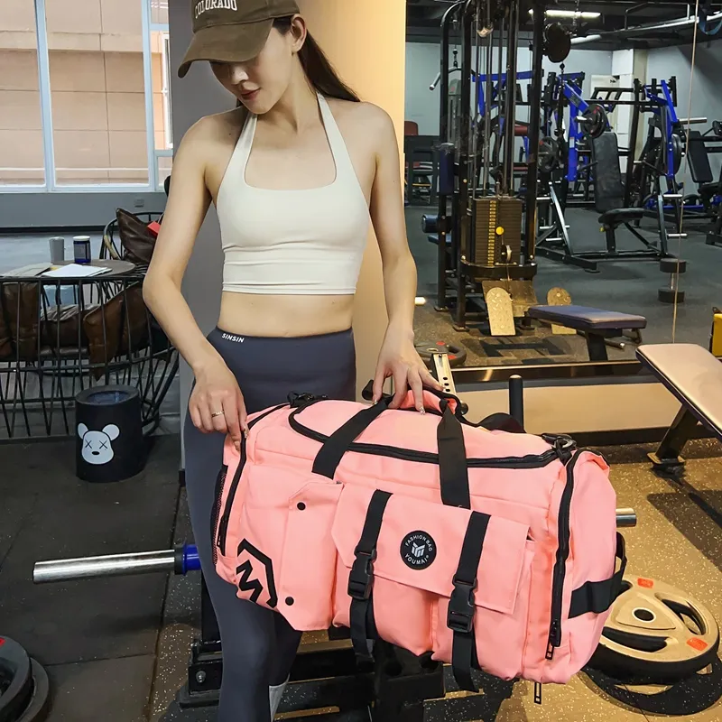 Deli Bear Oxford Travel Gym Bag Unisex Black/Pink/Gray/White/Yellow/Purple/Red/Turquoise-8