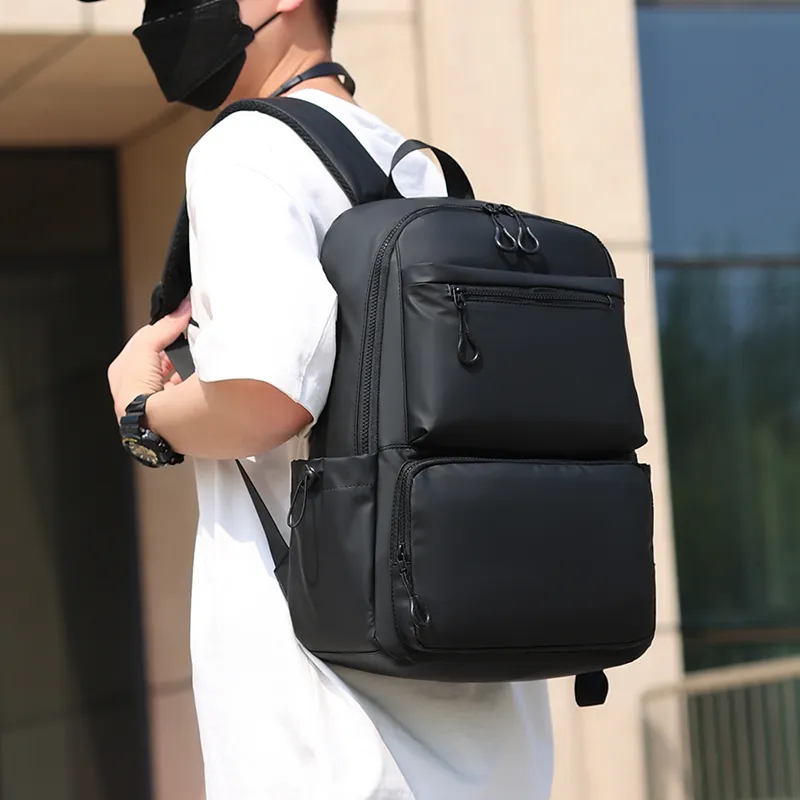Tong Tong Rabbit Oxford Fabric Backpack Men's Black/Gray/Blue-2