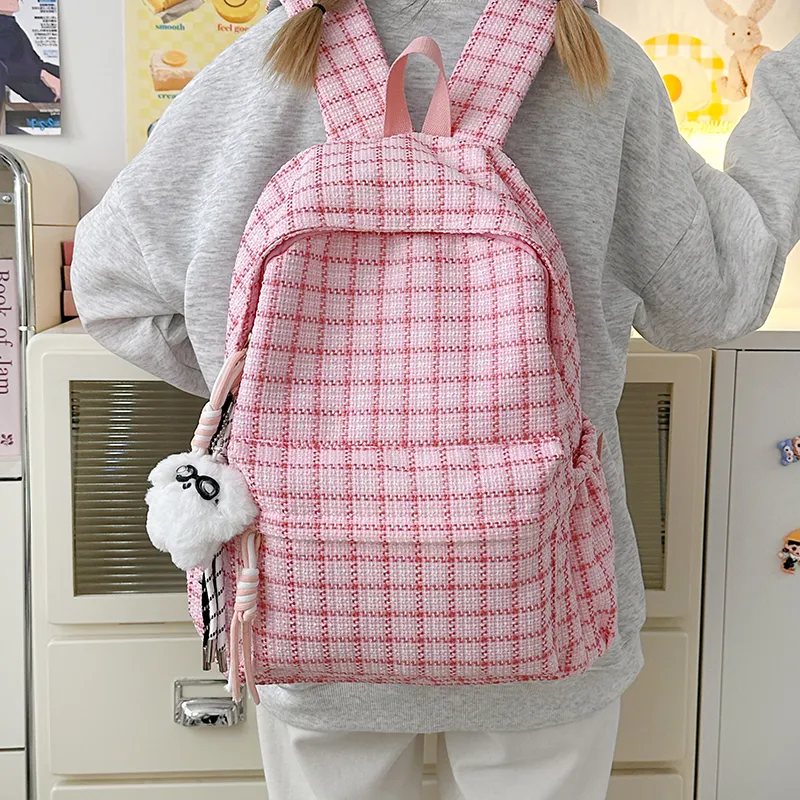 OUZIHUANG Nylon Backpack Women's Pink/Blue/Black/Ecru/Green-2