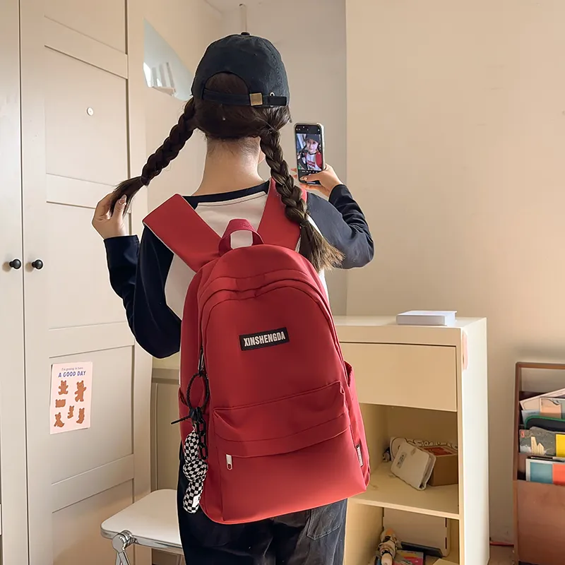 Tong Tong Rabbit Nylon Backpack Regular Women's Black/White/Red/Khaki/Blue-12