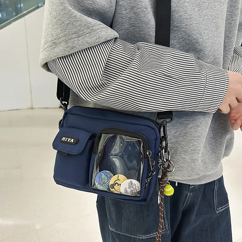 OUZIHUANG Nylon Shoulder Bag Unisex Multicolor-14