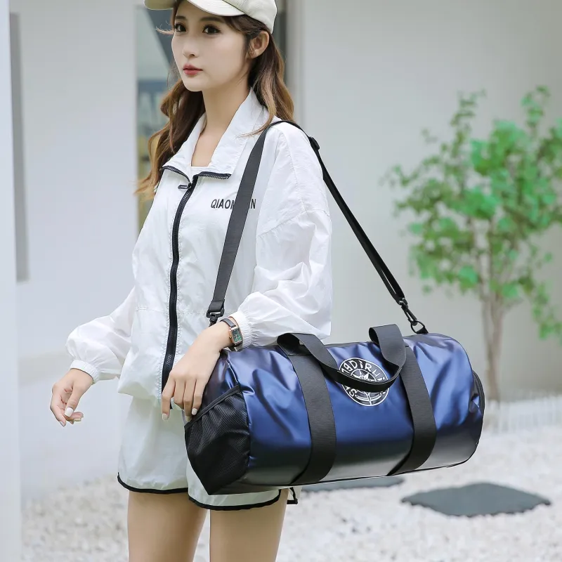 OUZIHUANG Nylon Travel Bag Unisex Black/Blue/Champagne Gold/Maroon-4