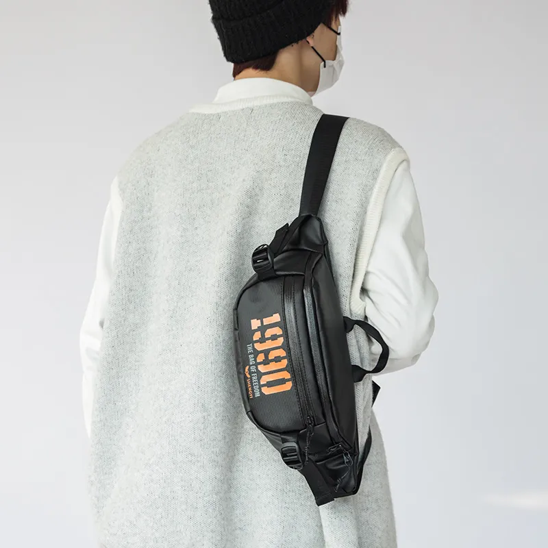 Deli Bear Nylon Sling Bag Unisex Orange/Black/Gray-1