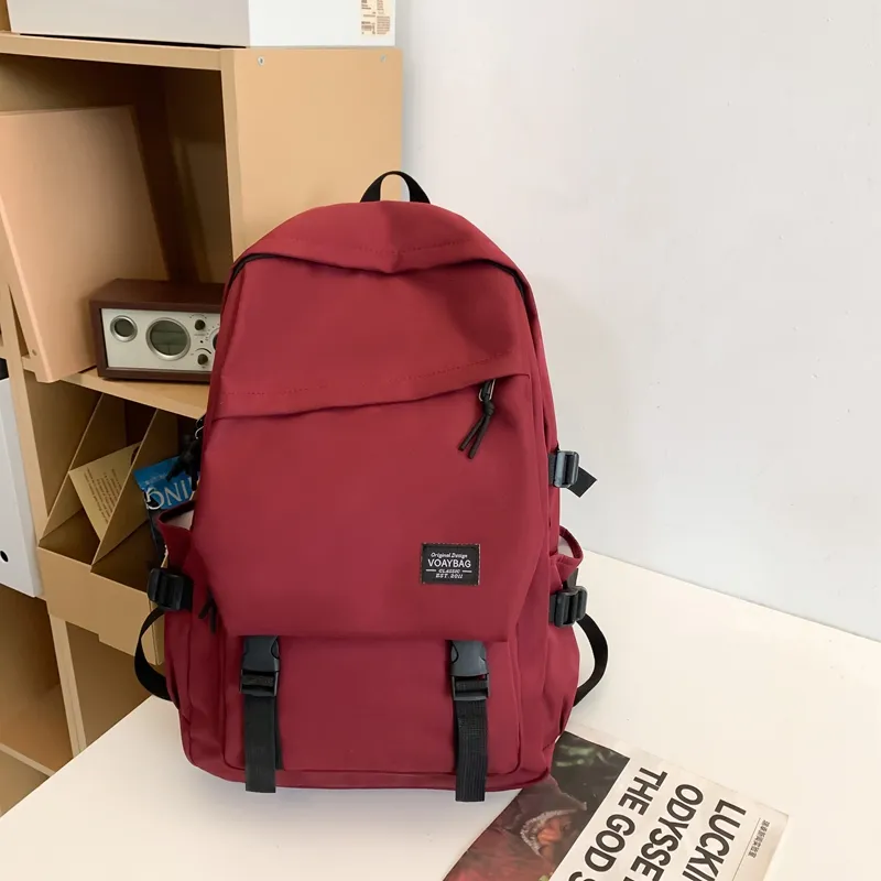 Deli Bear Nylon Backpack Regular Unisex Black/White/Blue/Red/Gray-2