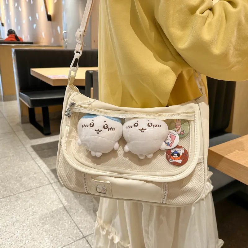 OUZIHUANG Nylon With PVC Shoulder Bag Regular Women's Multicolor-4