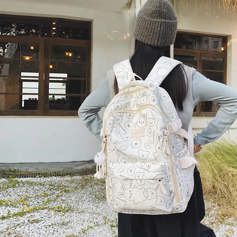 Tong Tong Rabbit Nylon Backpack Women's Multicolor-14