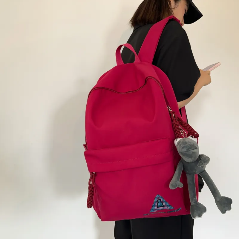 OUZIHUANG Nylon Backpack Regular Unisex Black/Green/Dark Blue/Red/Light Green-11