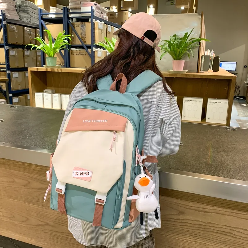Tong Tong Rabbit Nylon Backpack Women's Black/Blue/Red/Green-14