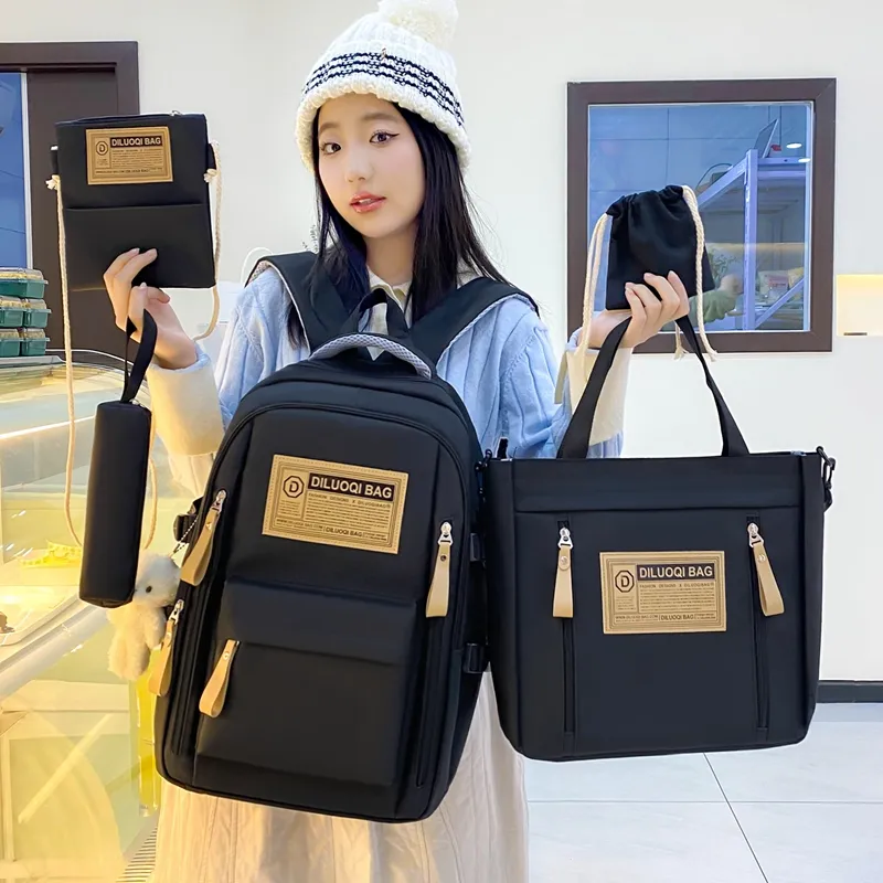 OUZIHUANG Canvas Combo Set Medium Size Women's Multicolor-7