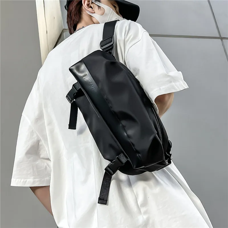 Deli Bear Microfiber Synthetic Leather Sling Bag Regular Unisex Black White & Color/Black-8