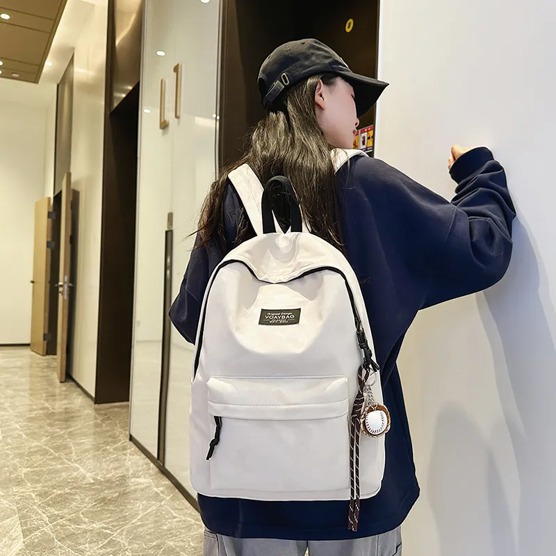 OUZIHUANG Polyester Backpack Regular Unisex Black/Blue/White/Gray-8