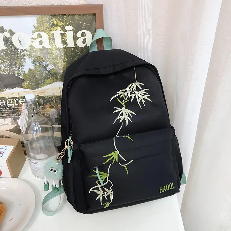 OUZIHUANG Nylon Backpack Large Size Unisex Multicolor-1