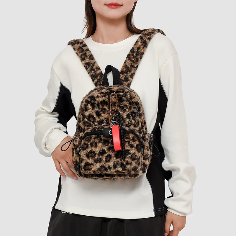OUZIHUANG Plush Backpack Women's Multicolor-6